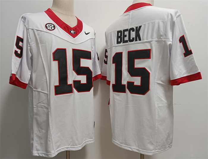 Men's Georgia Bulldogs #15 Carson Beck White Stitched Jersey,We sell and wholesale Men's Georgia Bulldogs #15 Carson Beck White Stitched Jersey on line form chian!